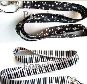 NEU 100PCS MUSIC PIANO MUSICAL Note Blackwhite Phone Lanyard Key Id Hals -Gurt Party Geschenk7056970