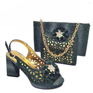 Dress Shoes Doershow Beautiful Italian With Matching Bags African Women And Set For Prom Party Summer Sandal! HTG1-30