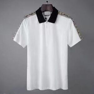 Дизайнерские рубашки Polo Men Luxury Polos повседневная мужская футболка Snake Bee Print Print Emelcodery Fashion High Street Man Tee 0001