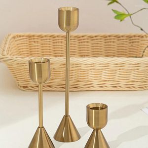 Candle Holders Brass Set Of 3 For Taper Candles Decorative Candlestick Holder Wedding Dinning Party Home Decor