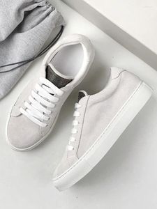 Casual Shoes Fashion Autumn Women's Flat Sneakers Gray Suede Low Top Skate For Woman B C Original Design