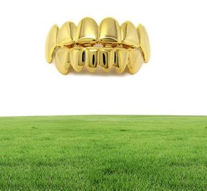 Grillz zęby Ustaw wysokiej jakości męską biżuterię biodrową prawdziwe złote grille 3068436
