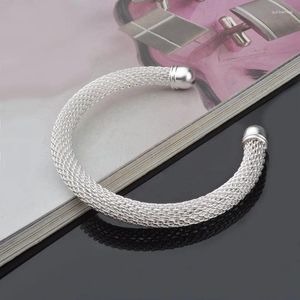 Link Armbänder 925 Silber plattiert hohle geometrische verstellbare Charmalme Armband Armband für Frauen Mädchen eleganter Hochzeit Schmuck E060