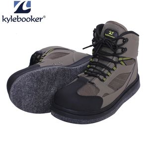 Felt Sole Fishing Wading Boot Breathable Upstream Shoes Anti-slip River Wading Waders Boots 240402