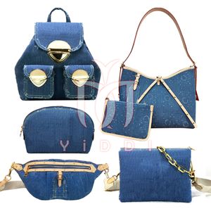 10a denimserie lyxig designer handväskor denim tygväska axelväskor crossbody väska denim messenger väska på stora resväska toalettbävs denim designer väska