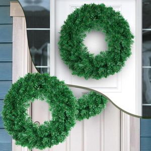 Decorative Flowers 50cm Wreath Artificial Green PVC Door Wreaths Seasonal Home Decoration DIY For Front Modern