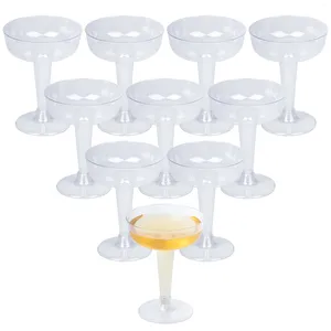 Einwegbecher Strohhalm 6pcs Plastik Champagnerflöten Highball Gläsern Cocktail für Partys Glitzer Hochzeitsfeier klarer Toastbecher