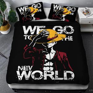 Bedding Sets ONE PIECE Set 3D Print Anime Monkey D Luffy Chopper Duvet Cover Kids Bed Quilt Children Home Textiles 3PCS Luxury