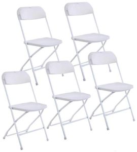 Nya plast fällbara stolar bröllopsfest evenemangsstol kommersiell vit gyq5438031