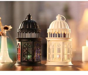 Candle Holders European Decor Antique Iron Star House Candlestick Romantic Wedding Holder Lantern Retro Home Decoration Sconce