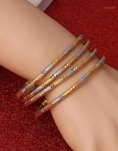 Bangle Dubai Bangles Women Men 4pcs Two Tone Bracelets African European Ethiopia Girls Jewelry Bride Gift11628947