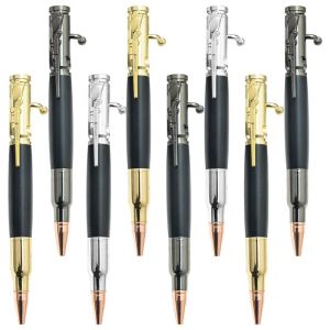 Pens por atacado Creative Metal Metal Press Machine Gun Business Ballpond Multicolor Ballpons com logotipo personalizado