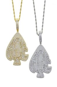 Correntes Hiphop Iced Out Bling CZ FULLO CZ Pavimentado Colar pingente de coração gravado com cadeia de corda longa para homens mulheres punk je6430642