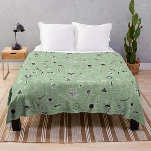 Blankets Zooplankton Green Throw Blanket Manga Bed Fashionable