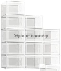 Storage Boxes Bins Shoe Clear Plastic Stackable Organizer For Closet Foldable Shoes Containers Holders Drop Delivery Home Garden H2498921