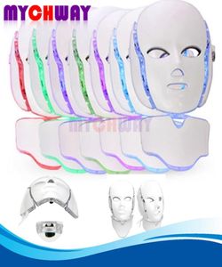 Cuidado com a pele do pescoço facial Anti Pontos Pimpores 7 cores PON PDT Máscara LED Máscara azul Verde Red Light Terapy Device de beleza2990317