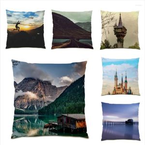 Pillow Covers 45x45 Polyester Linen Living Room Decoration Velvet Fabric Real Picture Decorative Cases Comfortable E0795