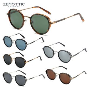 Occhiali da sole zenOttici Steampunk Rrtro Round Porized Sun Glasses for Women Men Vintage Uv400 Shades 430002 240411