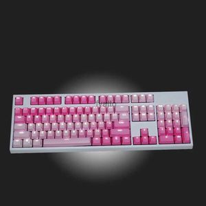 Klawiatury Rainbow Gradient Kolor Mechaniczna pokrywka klawiatury ergonomicznie zaprojektowana 104 Kluczowe odporne na oleju Girl Girl Gift H240412