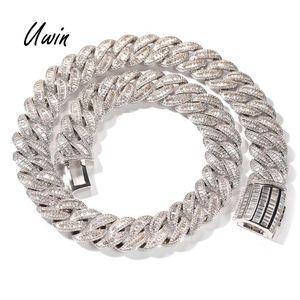 Uwin 2024 Hip Hop Link Brass CZ Halsband Armband Ny Miami Cuban Chain Rapper Jewelry for Women Man