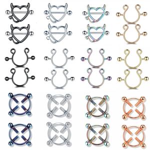 1Pair Stianless Steel Nipple Rings Piercing Jewelry Wholesale Women Sexy Clips Ring Clamps Pierced Body 240407