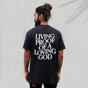 Men Women Summer Living Proof of a Loving God Print Y2k T-shirt Unisex Christian Cross Jesus Short Sleeved Tees Loose Cotton Top 240412