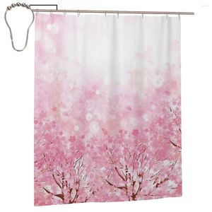 Tende per doccia cartone animato fiore di ciliegio tenda per bagno personalizzata set da bagno con ganci di ferro regalo per la casa 60x72in