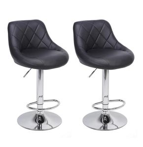 WACO Modern Bar Stools High Tools Tipo 2pcs Disco de cadeira ajustável Rhombus Backrest Design Dining Chairs Pub Cadeiras Black286M2167114