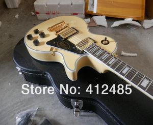 Nowa kremowa żółta kolor gitarę niestandardową z mahoniowym ciałem i szyją elektryczna piankowa pudełko na piankę z case5940924