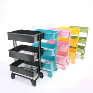 Decorative Figurines 1:12 Dollhouse Mini Storage Cart Miniature Bookshelf With Wheels Kitchen Bedroom Furniture Display Stand Book Organizer