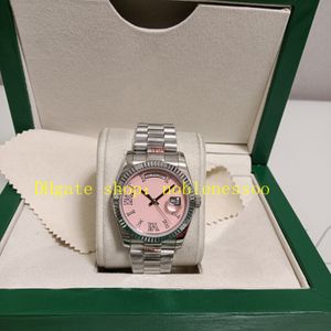 27 Stil 904L Box Kağıtları ile UNISEX İzle 36mm Tarih Kadınlar Erkek 128239 Opal Pembe Taş Pırlanta Dial 128238 Yivli Çörek Çelik Bilezik Everycet Saatler