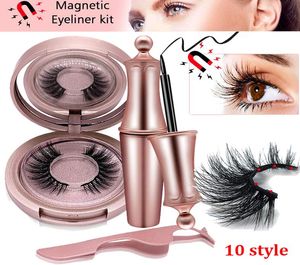 3D Mink Kirpikler Manyetik Sıvı Eyeliner İle Cıvar Seti Mıknatısları Doğal Sahte Kirpikler Uzatma Su Geçirmez Kalıcı Makyaj Kit9233550