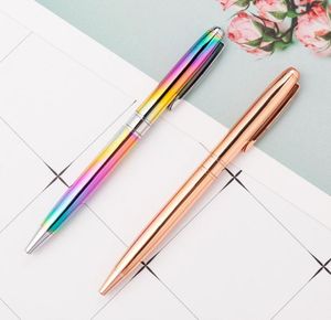 Rainbow Rose Gold Metal Ballpoint Pen Studentlärare Skrivande Present Annonsering Signatur Business Pen Stationery Office Supplies S6473555