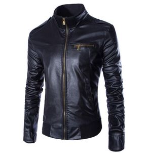 Yepyeni PU deri ceket erkekler bluzon moto cuir erkek rüzgar geçirmez motosiklet bisikletçisi ceket jaqueta de couro veste cuir homme y03558575