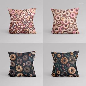 Pillow American Donut Style Cover Decorações para Ornamento em casa Decoração de Natal feliz ano 2024