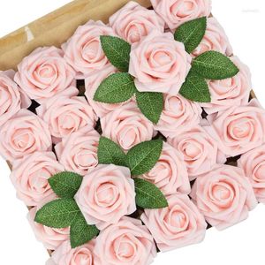 Flores decorativas 20/25/30pcs/lote artificial pep espuma rosa cabeço