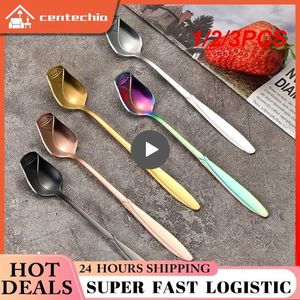 Coffee Scoops 1/2/3PCS Dessert Spoon Retro Stainless Steel Colorful Colors Durable Cherry Blossom