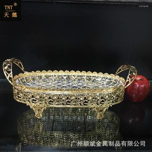 Wazony w stylu europejskim metalowym szklanym dekoracją tacki El KTV Food Platter Fashion Oval