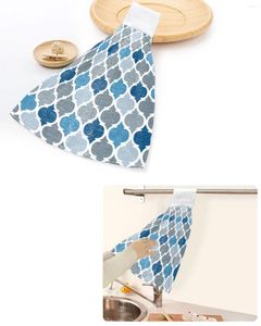 Handduk vintage geometrisk blå marocko retro hand handdukar hem kök badrum hängande diskdukar slingor mjuk absorberande anpassad torkning