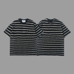 24ss designer di lusso Martin Margiela Mm6 Stripes oversize Streetwear Felthirt Men Women Outdoor Fashion T-shirt