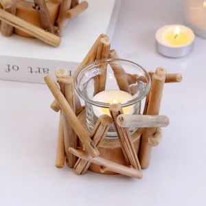 Candle Holders Log Holder Drift Wooden Creative Wedding Christmas Cup Romantic Home Decoration Ornaments