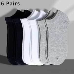 Meias masculinas 6 pares unissex baixo corte casual casual barco cinza cinza