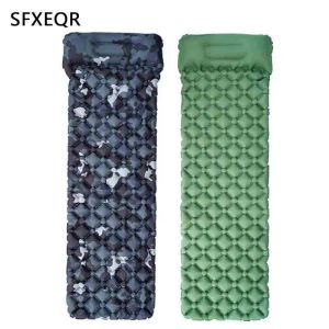 パッドSFXEQRキャンプIatable Mattress Outdoor Sleeping Pill With Pillows Ultralight Travel folding Bed Cushion Hiking Trekking Mat