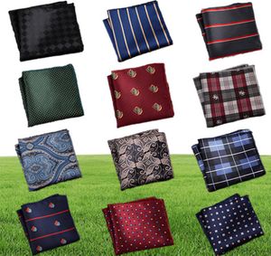 Luxury Men näsduk polka prick randig blommig tryckt hankies polyester hanky affärsficka fyrkantig brösthandduk 2323cm1941827