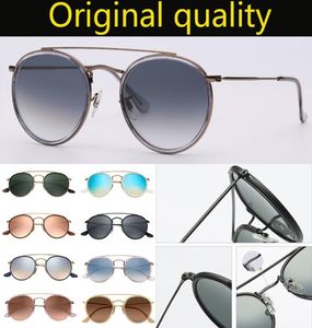 SteamPunk Vintage Round Metal Style double bridge Sunglasses Eyewear uv400 glass Lens flash Sun Glasses Oculos De Sol 36472857745