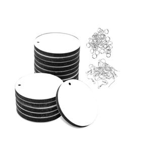 Leghieleier pennaglie 50pcs Orecchini in bianco sublimazione con ganci per orecchini e anelli di salto orecchini di trasferimento di calore incompiuto