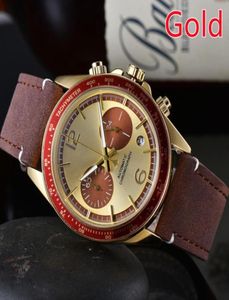 2021 high quality Men Luxury Watches Six stitches series All the dials work Mens quartz Watch European Top brand Leather belt chro7037640