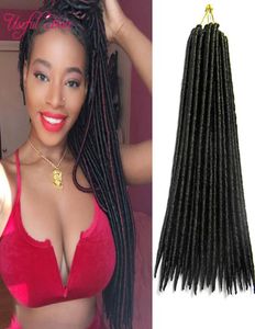 Faux Locs Häkeln Haardreadlocks 18inch Faux Locs Braids 24strandspcs Synthitc Haarverlängerung Gerade Zöpfe Dreadlocks Braidi1496018