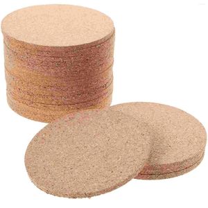 Table Mats 20 Pcs Cork Mat Cup Pad Plate Placemats Office Coasters Round Desk For