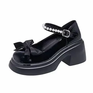 Отсуть туфли женская кожаная оксфордская обувь с жемчужным ремешком -круглое оксфордс для девочек Женщины Женщины